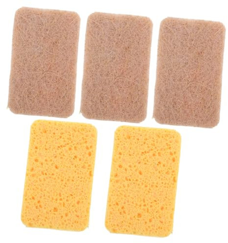 Amosfun 5 Piezas Estropajo Almohadillas para Fregar Platos Trapos para Platos domésticos paños de Cocina Trapo para Lavar Platos Toalla de Lavar Toalla Limpia Algodón de Pulpa de Madera
