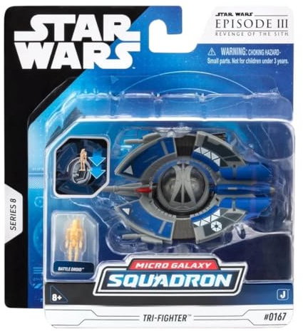 STAR WARS Micro Galaxy Squadron Droid Tri-Fighter - 10,2 cm Fahrzeug mit 2,5 cm Battle Droid Micro Figur