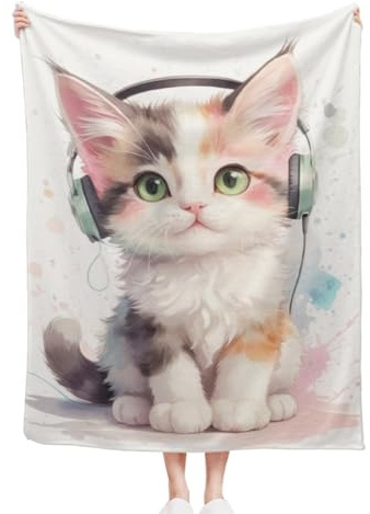 57lilina Plaid Flanelle Polaire Fourrure pour Lit, Canape, Chat 150x200 cm