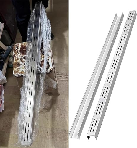 Canaletta Scolo Acqua Piovana Canalette di Drenaggio Strette per Patio Esterne, Kit di Drenaggio A Canale Sottile per Esterni Copertura Griglia in Metallo Acciaio Inossidabile(5x5cm/2x2in)