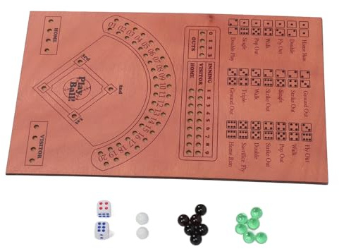 KIMISS Tablero de Juego de Dados de Béisbol, Divertido Juego de Mesa de Madera para Niños y Adultos, para Fiestas y Reuniones Familiares
