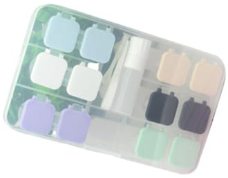STAHAD Étui pour Lentilles de Contact 6 Pièces Clapet, Boîte à Lentilles de Contact Pressable, Assortiment de Couleurs, Compact et Résistant, Accessoire pour Voyage et Entretien