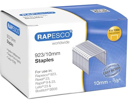 Rapesco S92310Z3 Galvanised Heavy Duty Staples Type 923/10 mm, 4000 Units