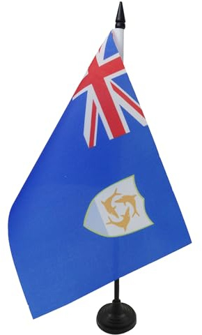 AZ FLAG Bordsflagga Anguilla 21x14 cm Anguillansk 100D Polyester Plastfot