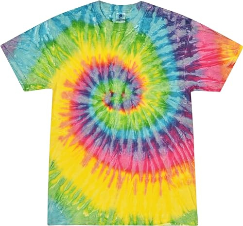 Colortone Maglietta Batik Unisex 'Swirl' | Maglietta Uomo Manica Corta Maglietta Hippie Donna S - 5XL | Abbigliamento Flower Power Donna Uomo Cotone | Disegno Batik Tinto a Mano | Saturn, M