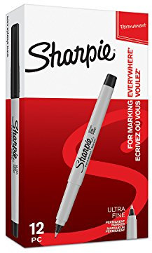 Sharpie 2065411 Ultra Fine Point Permanent Markers - Black (Pack of 12)