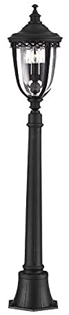 Licht-Erlebnisse Stehlampe Schwarz Stahl 118cm Rustikal elegant EDMUND Mastleuchte Wegeleuchte Garten Haus Hof