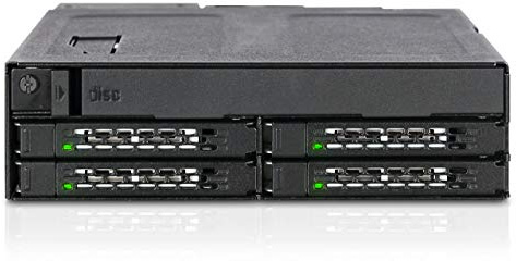 ICY DOCK 4 Bay 2.5 SAS & SATA SSD/HDD & (Ultra) Slim Optical Disk Drive CD DVD ROM Backplane Cage Enclosure | ToughArmor MB604SPO-B