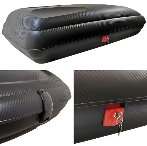 Dachbox BA320 carbonlook + Relingträger CRV135 kompatibel mit Jeep Renegade ab 14