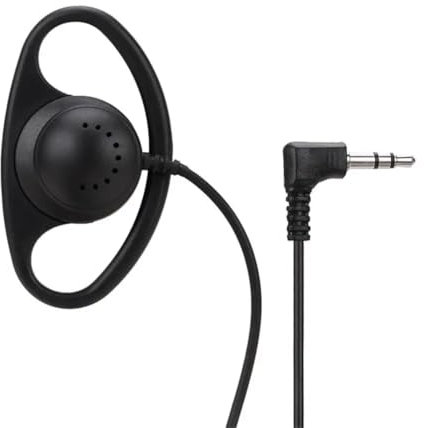 CABLEPELADO Casque Mono Double Canal, écouteur en Forme de G, Casque Radio walkie bidirectionnel, adapté pour Ordinateur Portable, PC, Skype, VoIP ICQ, 1 mètre, Prise 3,5 mm