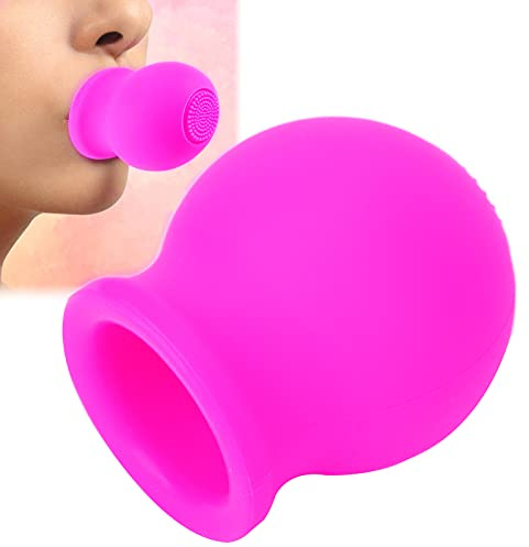 Lip Plumper Device, Lips Enhancer Beauty Bigger Mouth Quickly Face Clean Massage Silicone Lip Pump With Brush(pink)