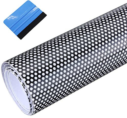 NewL Auto-Scheinwerfer-Tönungsfolie, perforiert, Vinyl, für Auto/Zuhause, Fensterfolie, Aufkleber, mit Montagewerkzeug (50 cm x 107 cm), Schwarz