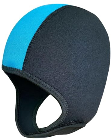 rockible Cappuccio da Sub Cappuccio da Sub Cappuccio da Sub 3 Mm Neoprene Uomo Donna con Sottogola Mantieni Caldo Cappello da Surf Cappello da Nuoto per Canoa, Lago Nero Blu