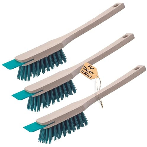 Novaliv Lot de 3 brosses de nettoyage pour tondeuse à gazon avec grattoir 30 cm Brosse pour tondeuse à gazon électrique autoportée & tondeuse autoportée ainsi que balayette et taille-haie
