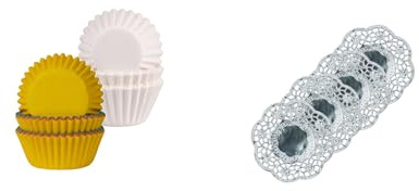Demmler Pralinkapsel – chokladformar – blandade färger och vita set om 2 – 350 stycken – mått: 2,6 x 1,6 cm – inklusive 4 silverkoppdukar – Made in Germany