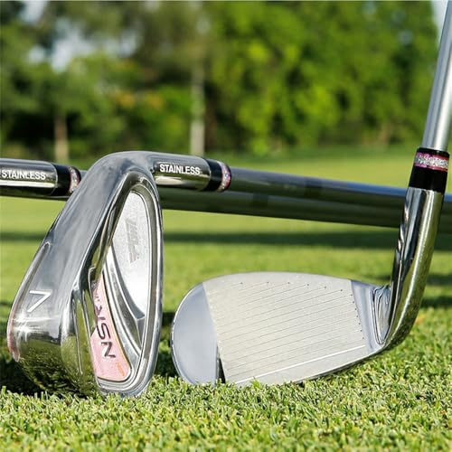 #7 - Mazze singole in ferro per donne, golfisti, pratica golf, loft in ferro a 32 gradi con albero in carbonio/acciaio a L, per donne, con copertura per mazza da golf (nero) con asta in carbonio)