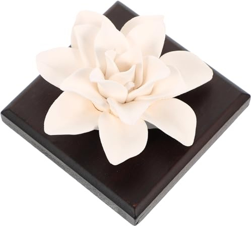 IMIKEYA Diffuseur de Parfum pour Voiture en Céramique Petit Format Diffuseur sans Fil pour Huiles Essentielles D’Ambiance Magnolia Portable et Décoratif