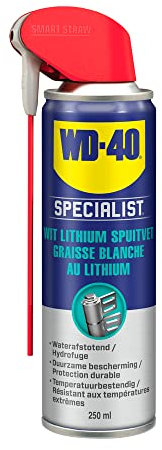 WD-40-Spezialist, weißes Lithium-Sprühfett mit intelligentem Stroh, lang wirkende Schmierung und Schutz, Metall-auf-Metall-Anwendungen, 250 ml