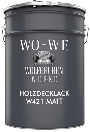 WO-WE Holzlack Holzfarbe Holzschutzfarbe Möbellack MATT W421 Farblos - 5L