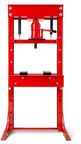 EBERTH Hydraulikpresse Werkstattpresse 30T Presse hydraulisch, 7-fach verstellbar, Maximale Arbeitshöhe 750 mm, Arbeitsbreite 540 mm, Gesamthöhe 1510 mm, 2 Auflagebacken, Hydraulikzylinder