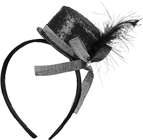 Balinco PARTYHUT, 20-tals hårspännen topphatt kostym damer & herrar, glitter topp, nyårsafton, karneval, maskerad, festkläder tillbehör, guld, röd, svart, silver