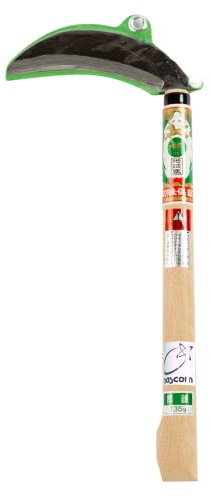 nascom Falce giapponese (lama spessa), lama in acciaio di alta qualità (acciaio blu n. 2), strumento manuale per giardinaggio, diserbo e agricoltura, lunghezza lama 16 cm