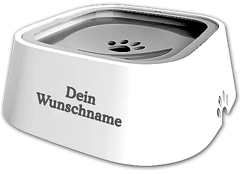Personalisierter Trinknapf für Hunde und Katzen mit Name auslaufsicher rutschfest Haustier Wassernapf Reisenapf Hundenapf Wunschtext Gravur
