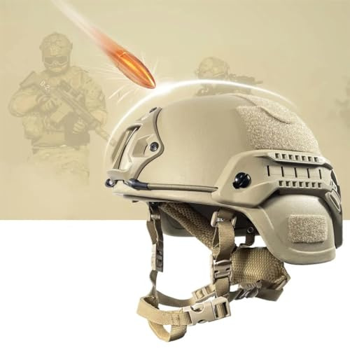 KLYso Casco Táctico RÁPIDO Militar del Grado De Kevlara Aramid NIJ IIIA Casco Balístico For El Combate Al Aire Libre (Color : T, Size : 1pcs)