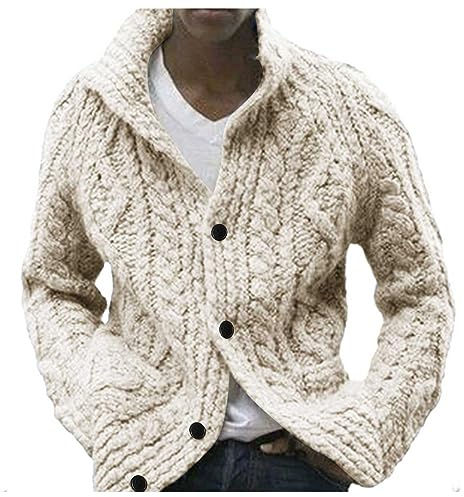 Cardigans Homme Automne Hiver Col Montant Manches Longues Couleur Unie Gilet Pull Automne Hiver Décontracté Veste Coupe Vent Confort Outwear Grande Taille