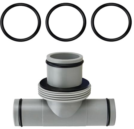 JAMSSOW Raccordo a T Piscina 38 mm a 32 mm, Valvola a 3 vie, Adattatore per Tubo Piscina Intex Bestway Coleman (T da 1,5 a 1,25)