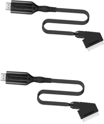 Uonlytech 2piezas Scart Converter Adaptador De Video y Audio Para Tv Vcr y Dvd Conexión Directa De Conversor De Señal Scart Video Digital