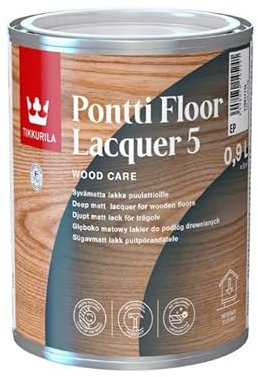 TIKKURILA Pontti Floor Lacquer 5 - Non-Yellowing Matt Lacquer for Interior Wood Flooring - 10 Litre