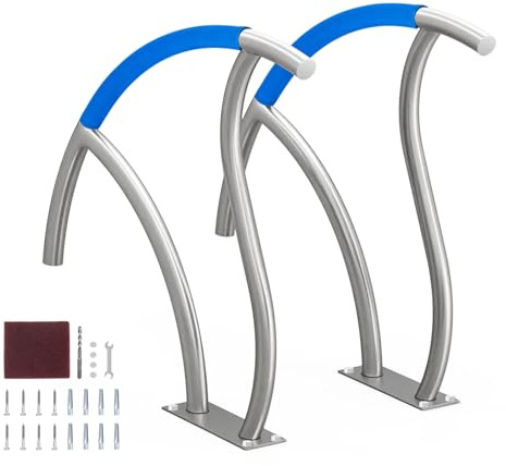 VEVOR Barandilla para Piscina 762x762 mm Pasamanos para Piscina de Acero Inoxidable con Placa Base 2 Piezas Barra de Seguridad Antioxidante para Piscinas, Interiores, Exteriores, Terrazas, Spas