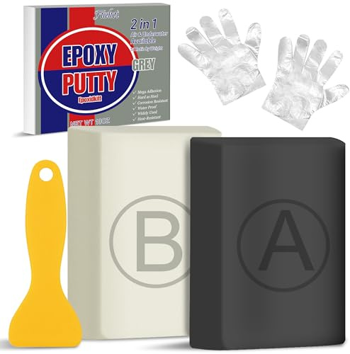 Epoxy Putty - 280g Sculpt Clay Pool Putty & 2 in 1 Fast Repair, Waterproof Plumbers Putty, for Fixing Leaks, Crafting & Patching, Multi-Surface Adhesive for Metal, Plastic, Tile, Ceramics (Grey)
