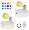YELKOEYN Wireless Led Spotlight - Color Cupboard Lights with Remote Control, 360° Rotation & 90° Elevation Spotlight Lamp, Led Rechargeable Spotlights for Indoor Plant Wall Art Display (2pcs)