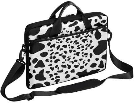 Ko djurtryck laptopfodral för 13-15 tum laptopfodral handväska messenger bärande anteckningsbok portfölj väska för flickor pojkar män kvinnor, Färg, 13-15 in