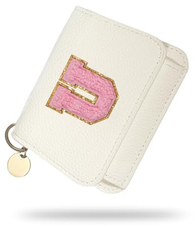Girls Wallet, Initial Women's Wallets, White Small Wallet for Kids with 5 Card Slots Holder, Personalised Purses Gifts for Girls and Women, Birthday Gift, Christmas Gifts, Travelling Wallets Gift (U)