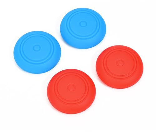 DLseego Tapas para el Pulgar para Switch 2, 4PCS Silicona Antideslizante Cubiertas de Agarre Mejora la sensación táctil Protectores de Stick Analógico para Switch 2/PS4/PS5/para Xbox,Rojo+Azul