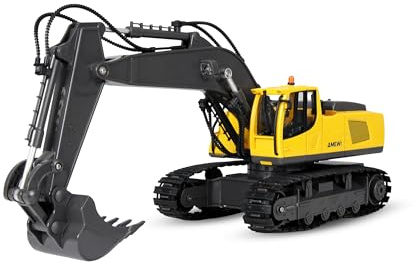 Amewi Excavadora de Cadena con Pala de Metal de 16 Canales 1:18 RTR teledirigido RC niños a Partir de 6 años