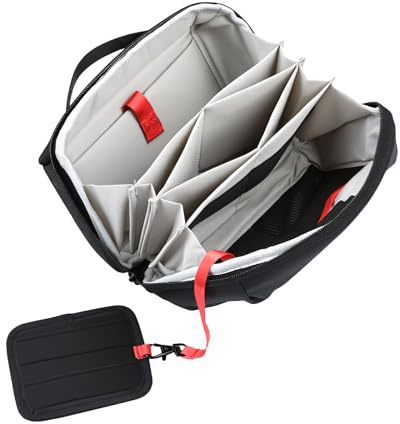 aceyoon Sac de rangement pour appareils électroniques, poches spacieuses, organiseur de câbles étanche, sac de voyage à plusieurs compartiments avec insert multifonction, essentiels de vacances pour