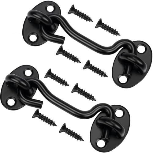 txuzong 2 ganchos para tormentas, 100 mm, acero inoxidable de 4 pulgadas, ganchos para puertas de barro, ganchos para puertas de granero, cerraduras con tornillos, ganchos para puerta de garaje