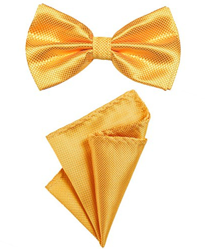 DonDon nœud papillon et mouchoir pour hommes de couleur assortie et à taille réglable,Taille unique