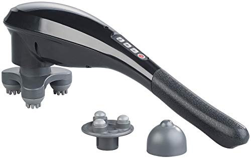 newgen medicals Handmassagegeräte: Hand-Vibrations-Massagegerät mit Akku, 5 Modi, 5 Stufen & 3 Aufsätzen (Masage Gerät, Handmassagegerät Vibration, Massagestab)