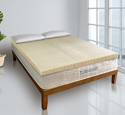 7 Zone Green Natural Organic Latex Mattress Topper Queen Size - 3 - Soft Plush Pillow Top - GOLS Certified Latex Foam Bed Pad for Side Sleepers Zonal Support Durable and Breathable