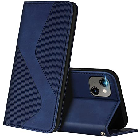 ZONNAVI Coque pour iPhone 13 Mini, Premium Étui Housse en Cuir de Protection avec [Emplacements Cartes] [Magnetique], Clapet Folio Portefeuille pour iPhone 13 Mini (Bleu)