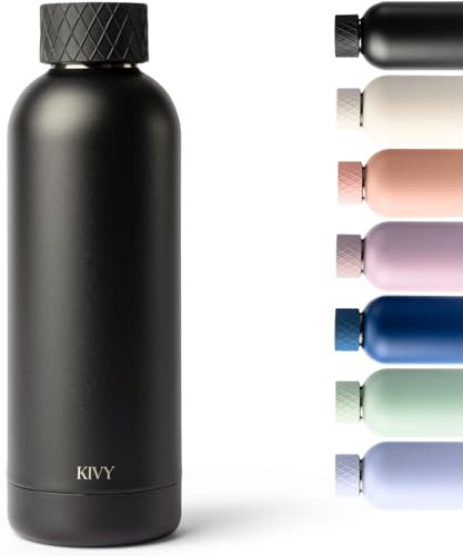 KIVY Trinkflasche Edelstahl 500ml, 1l - Auslaufsichere Thermosflasche 500ml - Kohlensäure geeignet - Thermosflaschen - Trinkflasche Aesthetic - Thermoskanne 500ml - Thermoflasche - Thermo Flasche