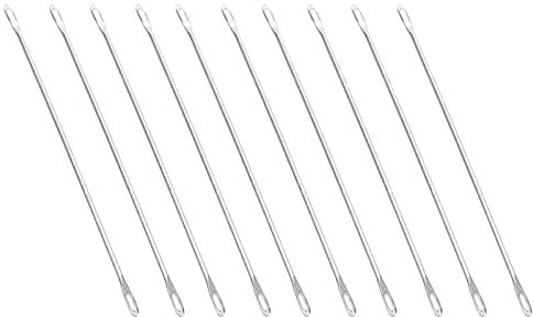 Mrisata Ago a Doppia Cruna Bodkin 10 × 2 × 2 20 Pezzi Ago di Trasferimento Lungo 9 Cm Adatto per Macchina per Maglieria KR830 KR838 KR850 KR890 SRP325 SRP50 SRP60 SRP60N