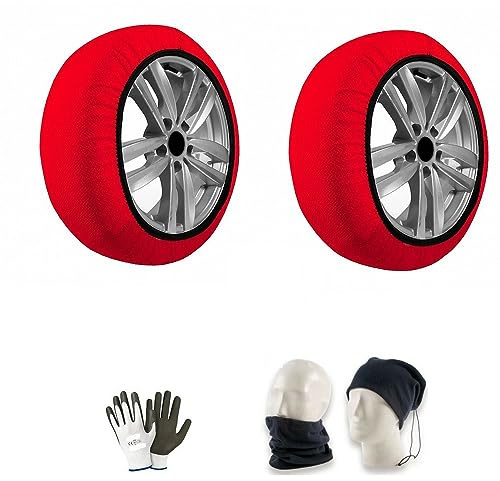 PER AUTO,SUV,4X4,FURGONI CON PNEUMATICI 165/80 R13 CERCHIO 13 MISURA M CALZA DA NEVE OMOLOGATA COPPIA DI CALZE DA NEVE GHIACCIO IN TESSUTO ANTI-SLITTAMENTO PER RUOTE SU TRATTI DI STRADA MISTA