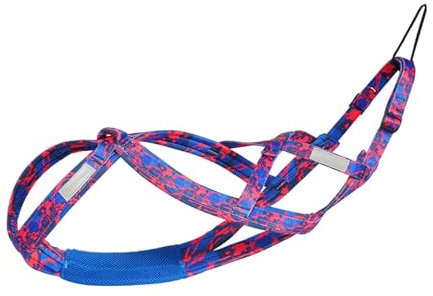 Hunde-Zuggeschirr, Schlittengeschirr für mittelgroße und große Hunde, Bikejöring, Workout, Skijöring, Hundelaufgeschirr, Rosenrot M