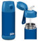 Jarlson® Trinkflasche Kinder Edelstahl CHARLI mit Strohhalm - Thermosflasche 350ml - TÜV geprüft - BPA frei - auslaufsicher - Thermo Wasserflasche für Schule, Kindergarten - Blau, 350 ml